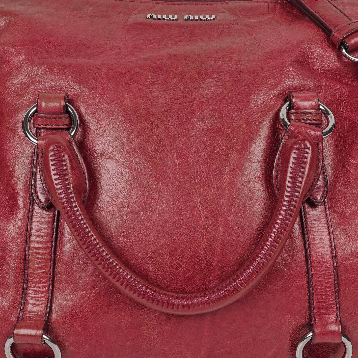 Miu Miu Vitello Lux Bow Satchel Tasche