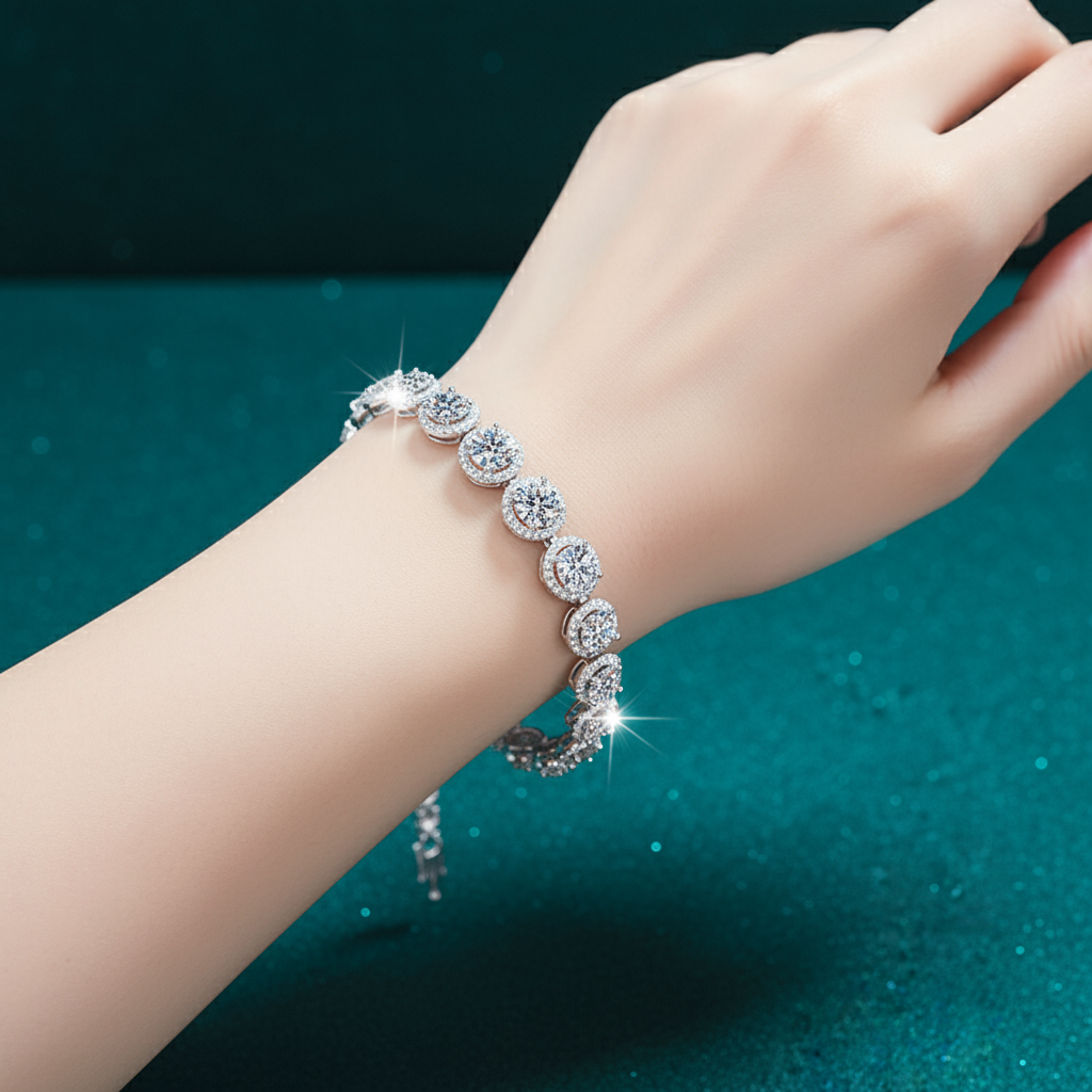 Luxuriöses Moissanit-Armband aus 925er Silber – Funkelnde Eleganz für Damen