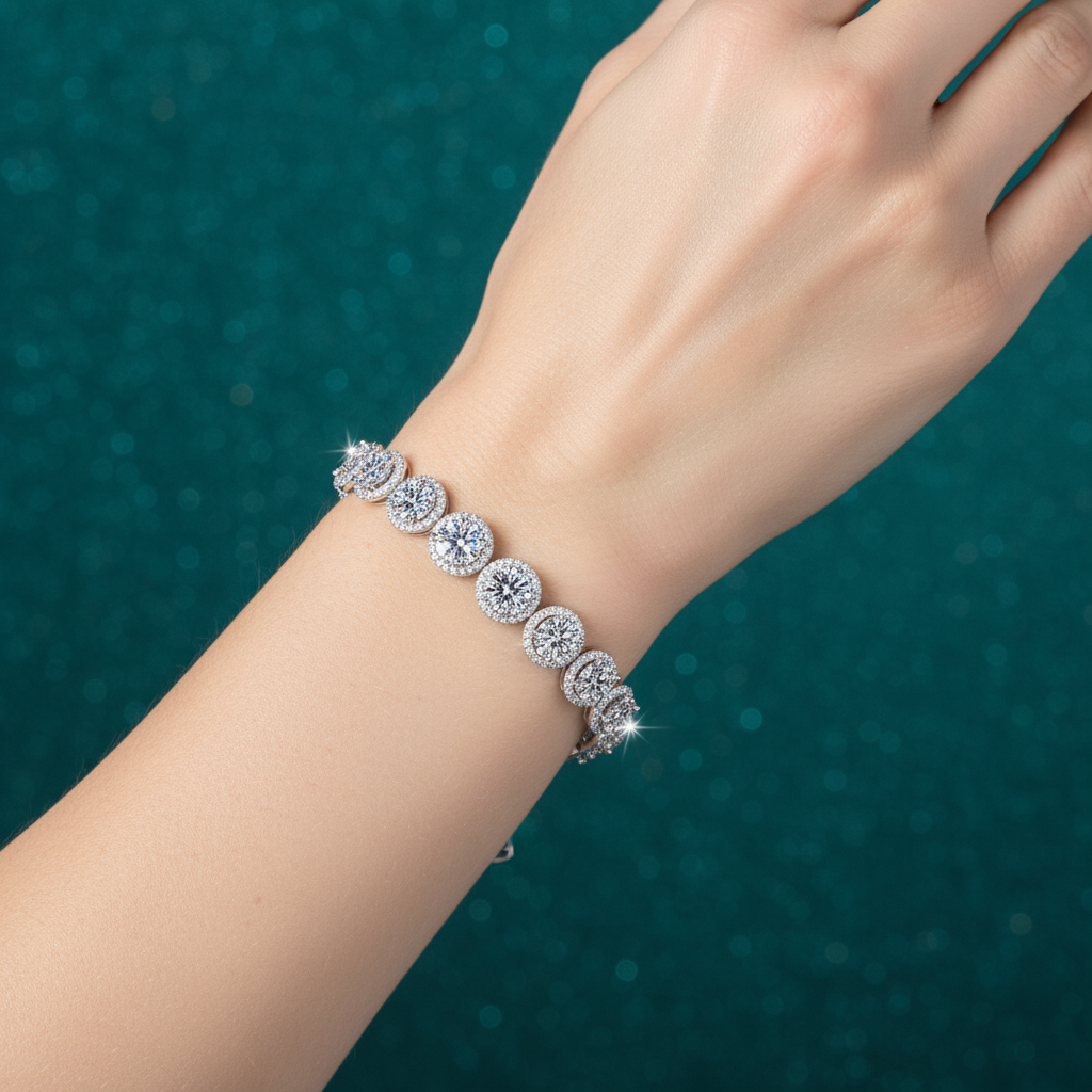 Luxuriöses Moissanit-Armband aus 925er Silber – Funkelnde Eleganz für Damen
