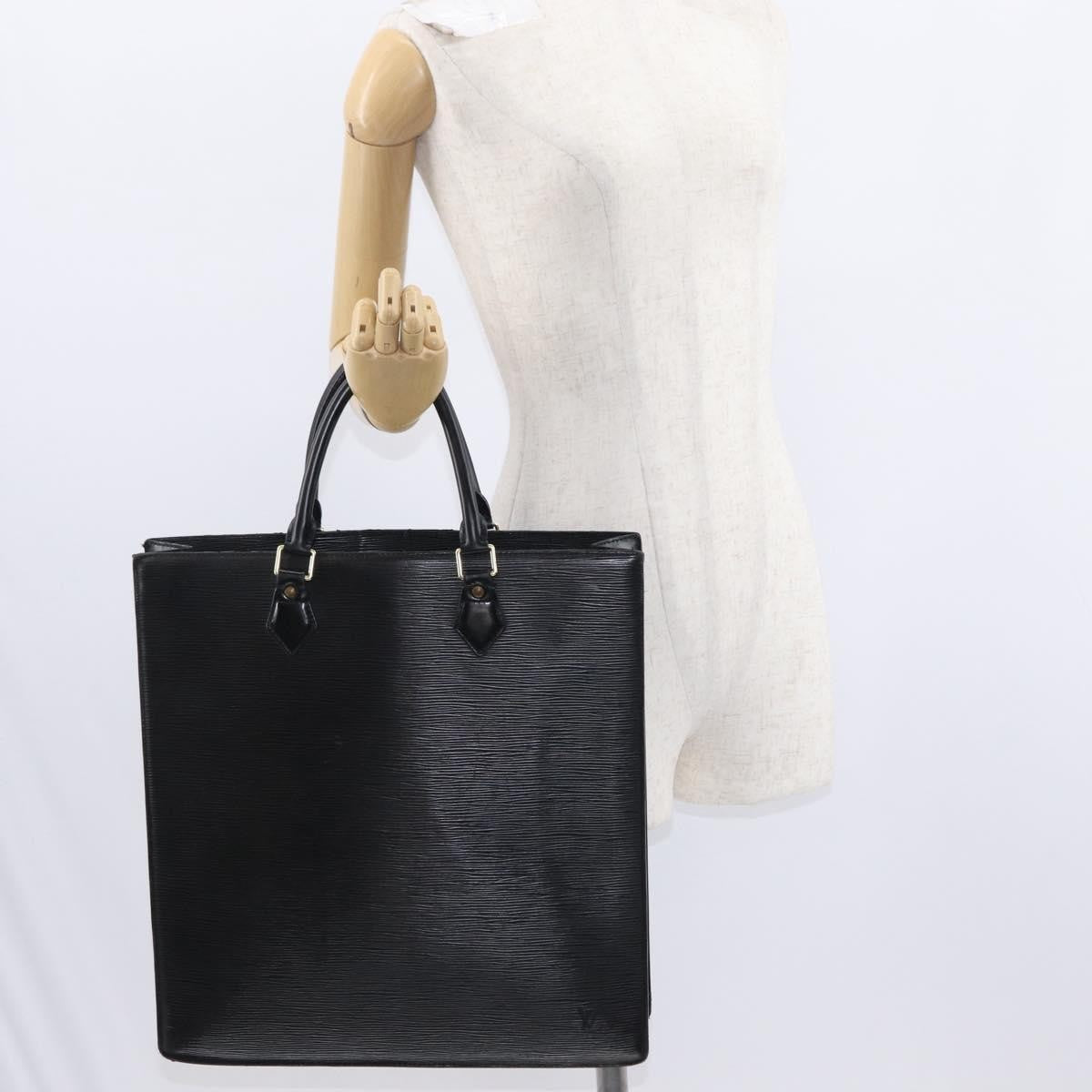 Louis Vuitton LOUIS VUITTON Epi Sac Plat Hand Bag Black M59082 LV Authentic ka251