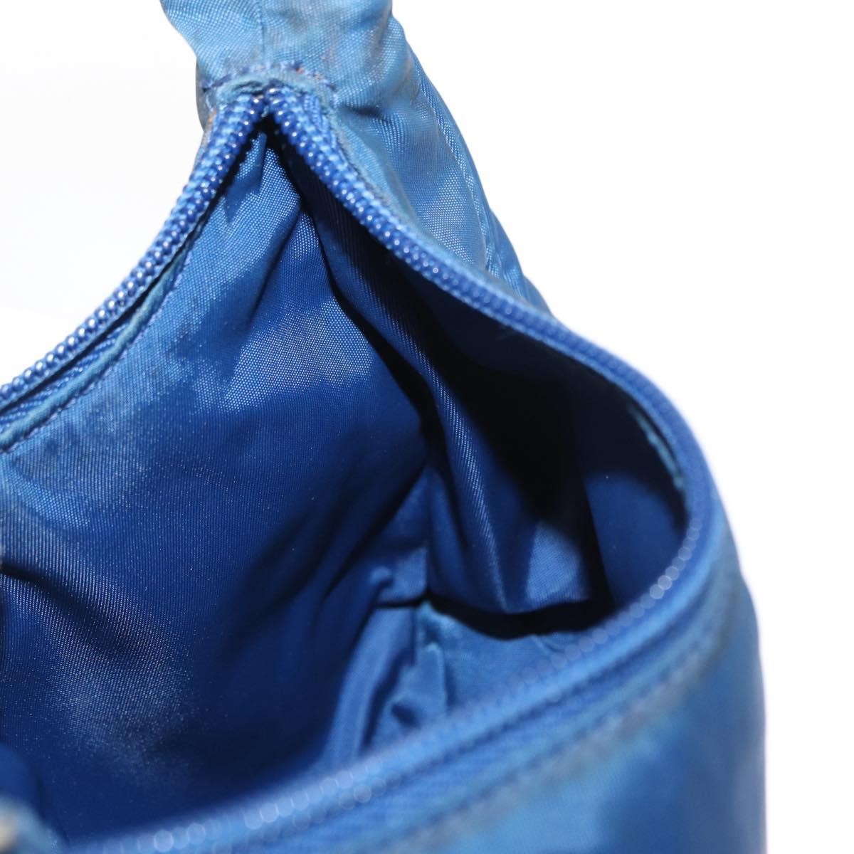 Prada PRADA Hand Bag Nylon Blue Silver Authentic 161409