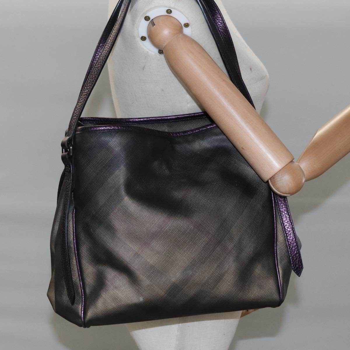 Burberry BURBERRY Nova Check Tote Bag PVC Brown Authentic ti2634