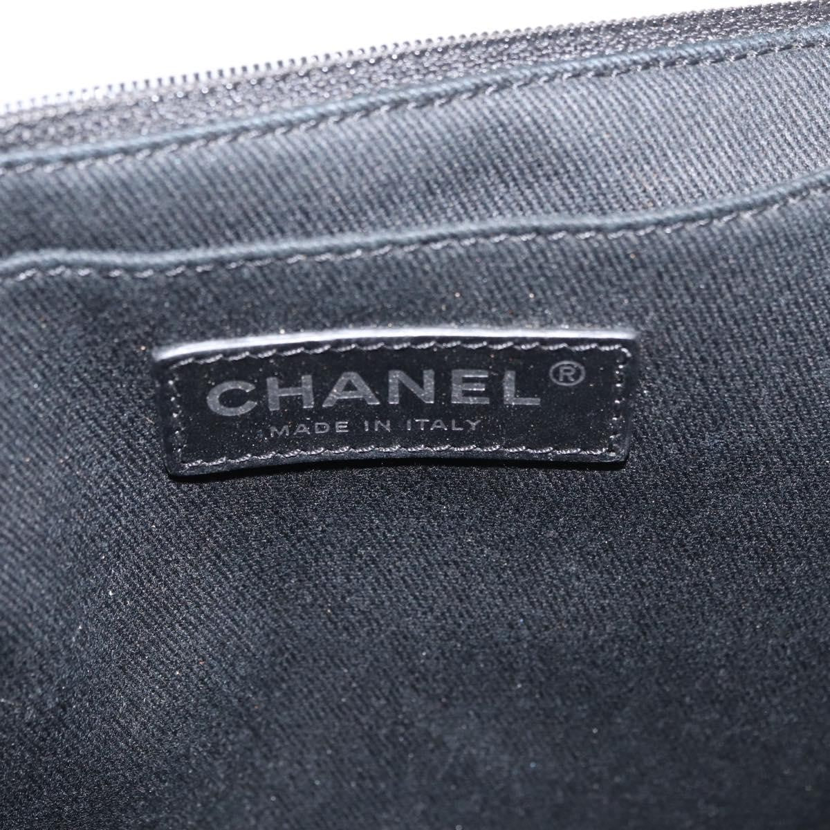 Chanel CHANEL Matelasse Chain Shoulder Bag Patent leather Black Silver CC Authentic 158095