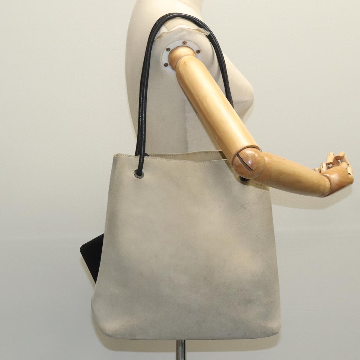 Gucci GUCCI Shoulder Bag Suede Beige 101341 Authentic 96679