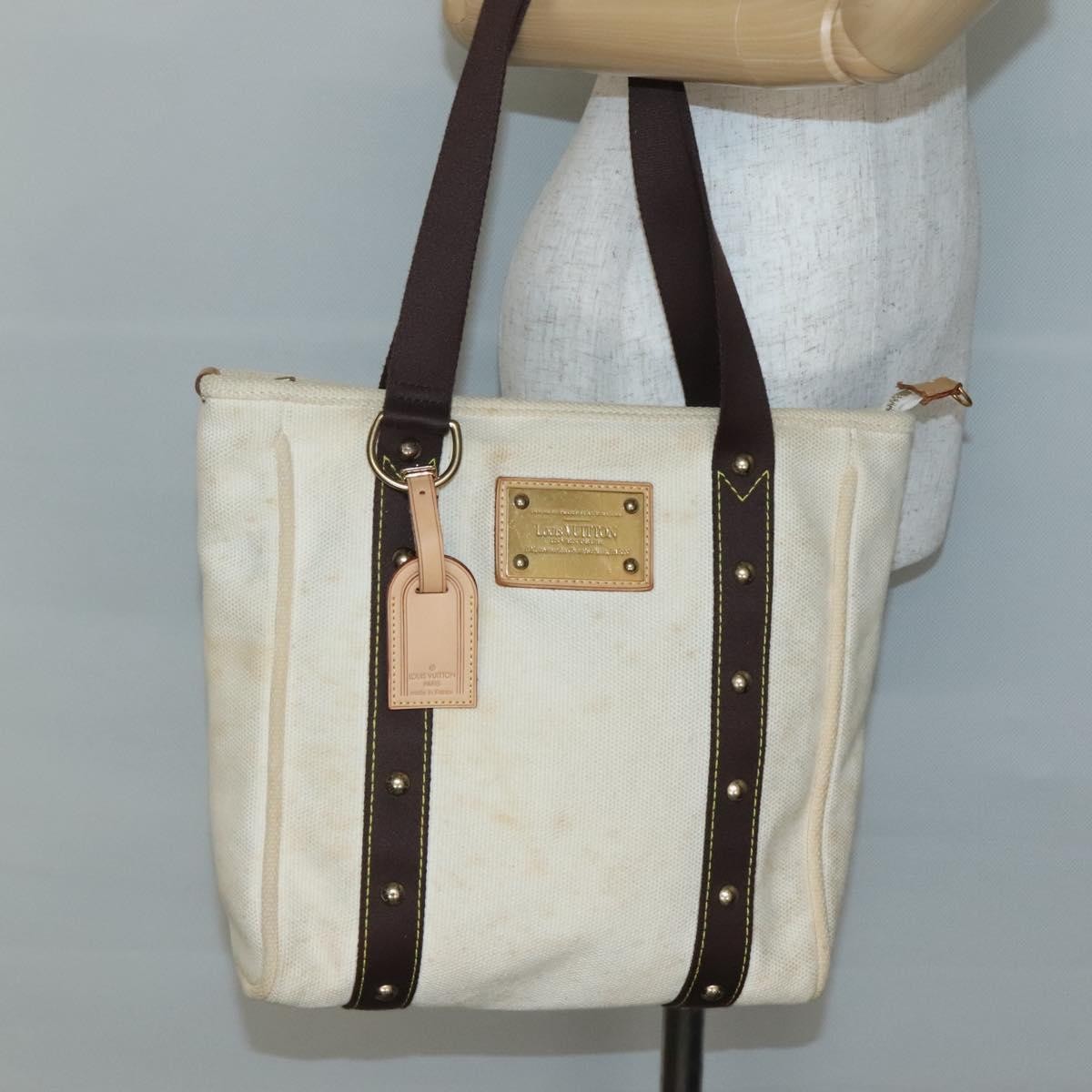Louis Vuitton LOUIS VUITTON Cabas MM Antigua Tote Bag Brown Beige M40036 LV Authentic bs29237