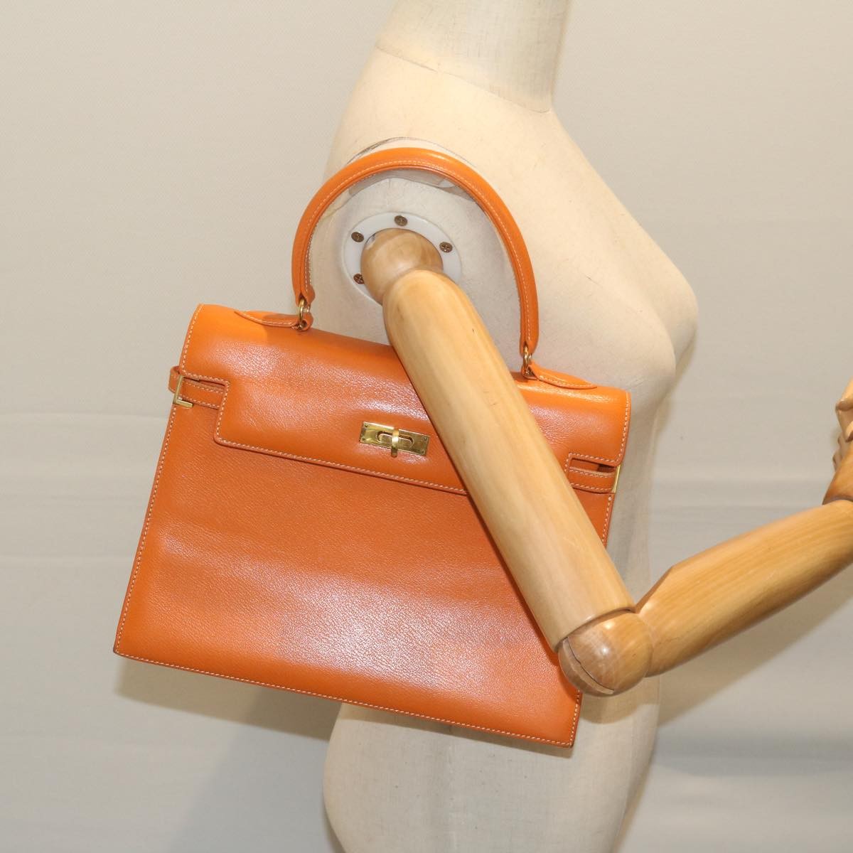 MORABITO MORABITO Scalar 28 Hand Bag Leather Orange Authentic am5465