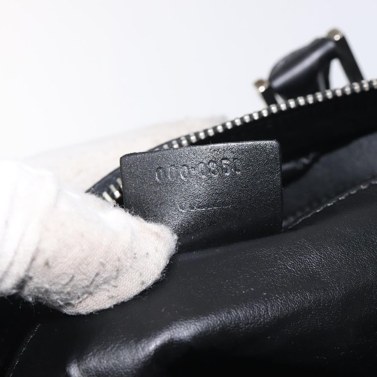 Gucci GUCCI GG Canvas Sherry Line Hand Bag Black Silver 000 0851 00221 Authentic am8716