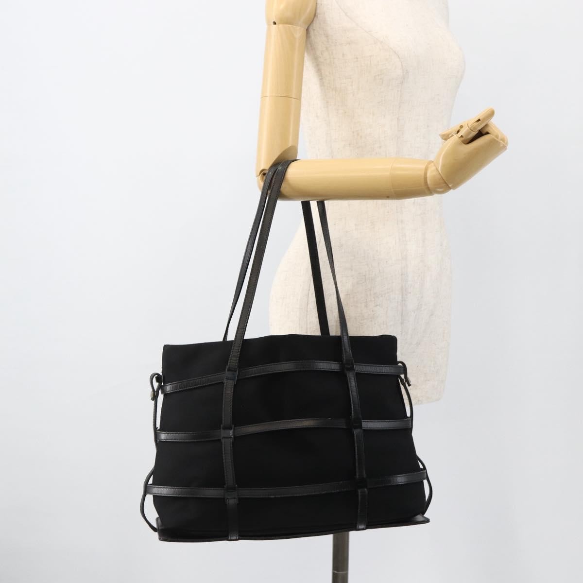 Salvatore Ferragamo Salvatore Ferragamo Tote Bag Nylon Black Silver Authentic ka3842
