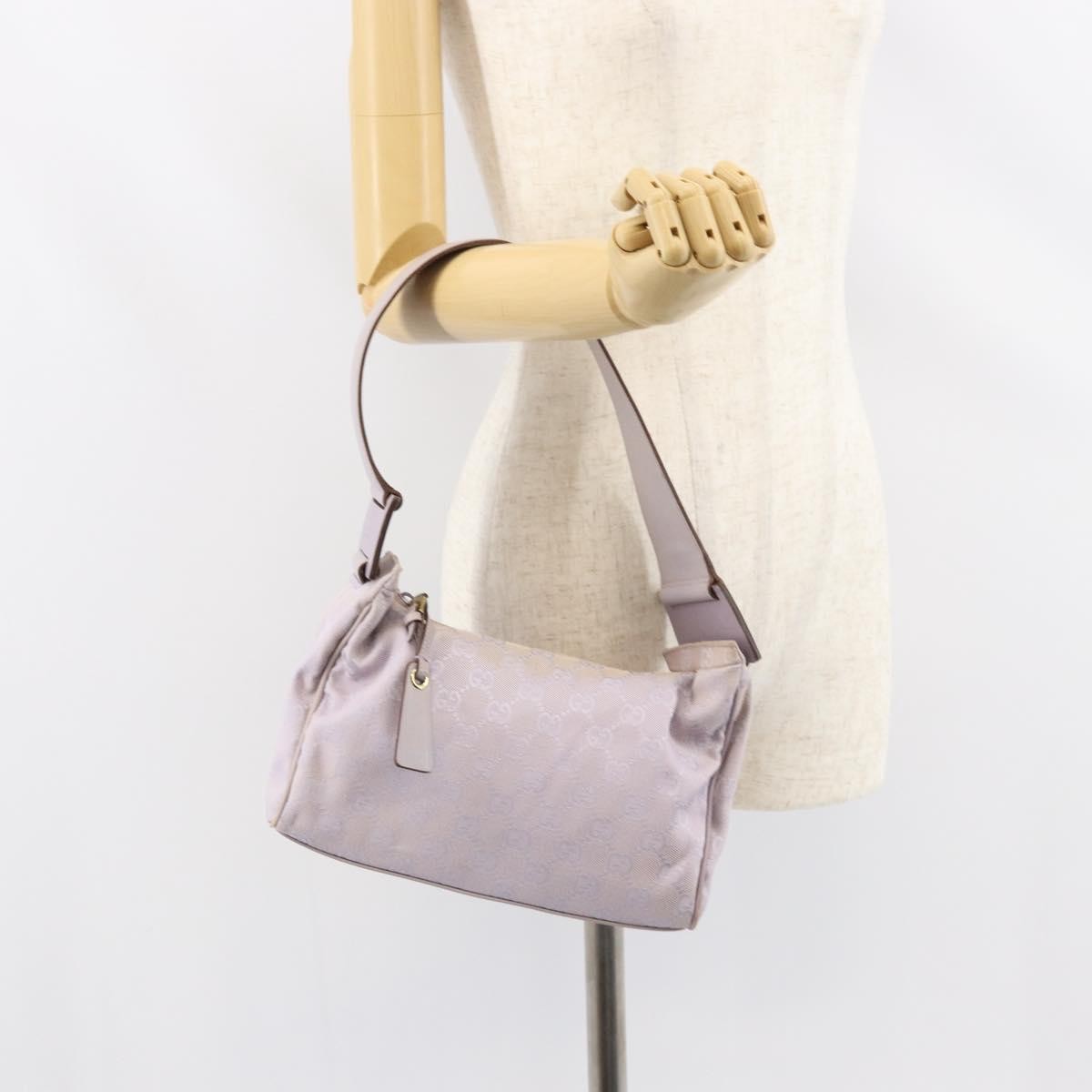 Gucci GUCCI GG Canvas Shoulder Bag Purple Gold 92699 Authentic 158466