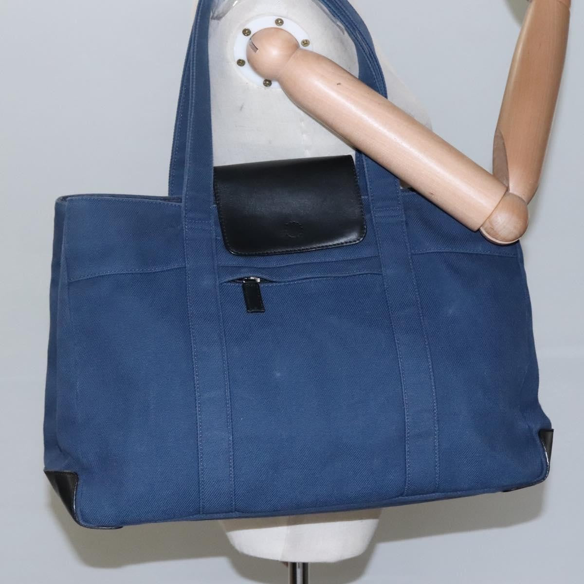 Burberry BURBERRY Blue Label Tote Bag Canvas Blue Authentic ti2869