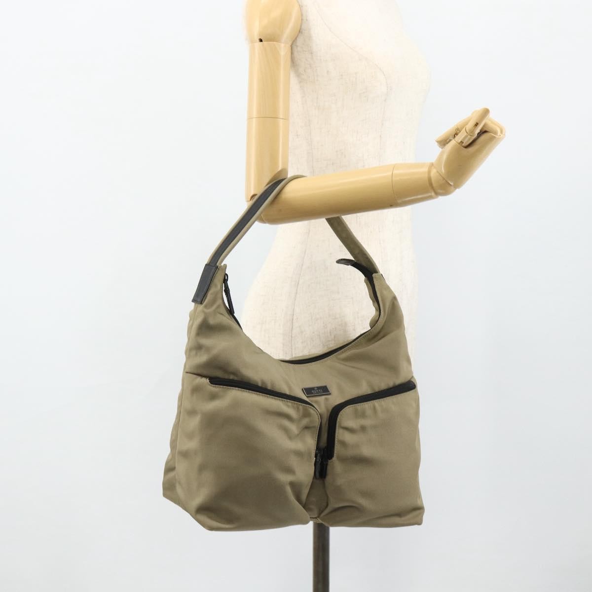 Gucci GUCCI Shoulder Bag Nylon Beige 001 3380 1705 Authentic ti3889