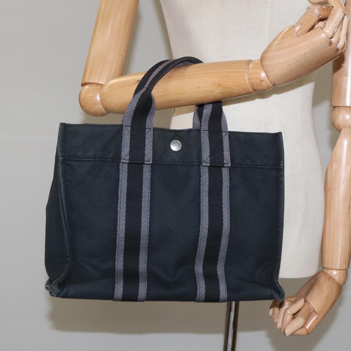 Hermès Hermès HERMES Fourre Tout PM Hand Bag Canvas Black Authentic ti2733