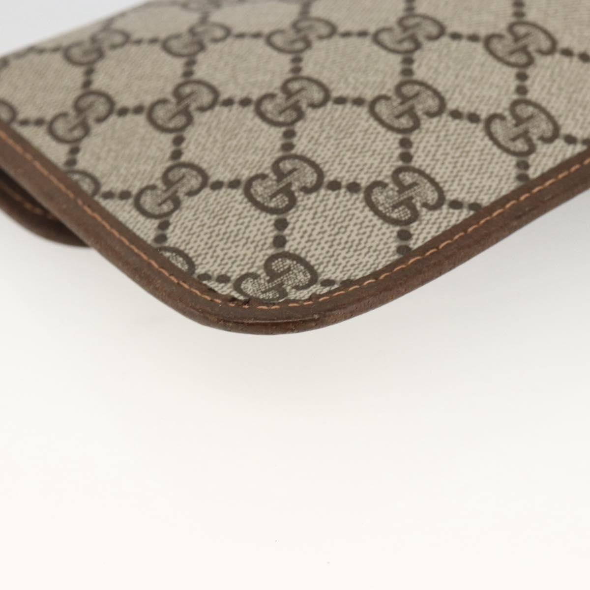 Gucci GUCCI GG Supreme Web Sherry Line Clutch Bag PVC Beige Authentic 174212
