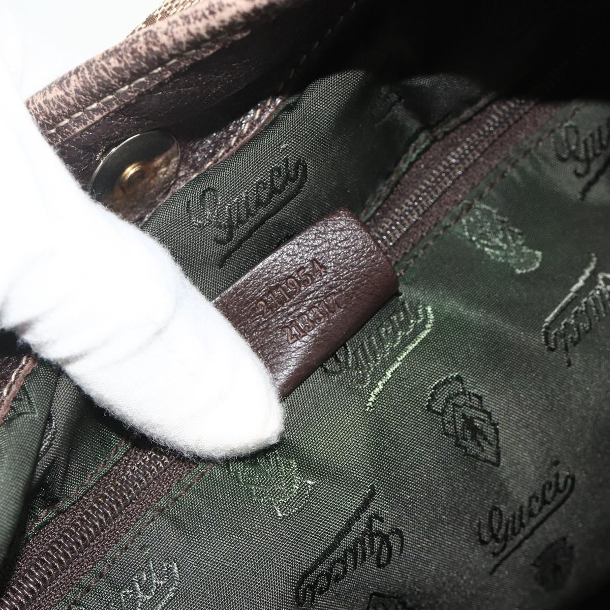 Gucci GUCCI GG Canvas Histeria Tote Bag Beige Gold 211954 Authentic 175958