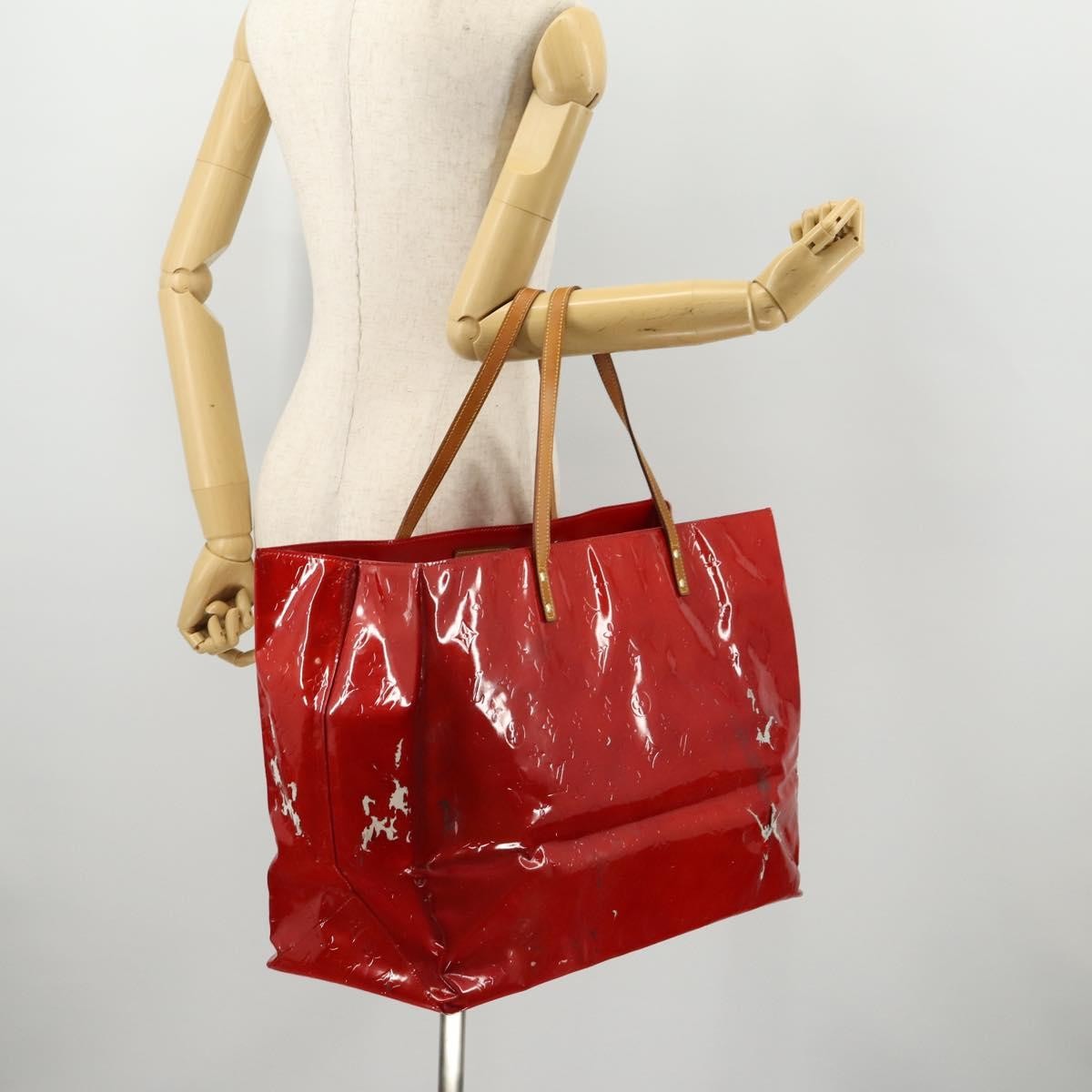Louis Vuitton LOUIS VUITTON Monogram Vernis Reade GM Tote Bag Rouge M91084 LV Authentic ARZ211
