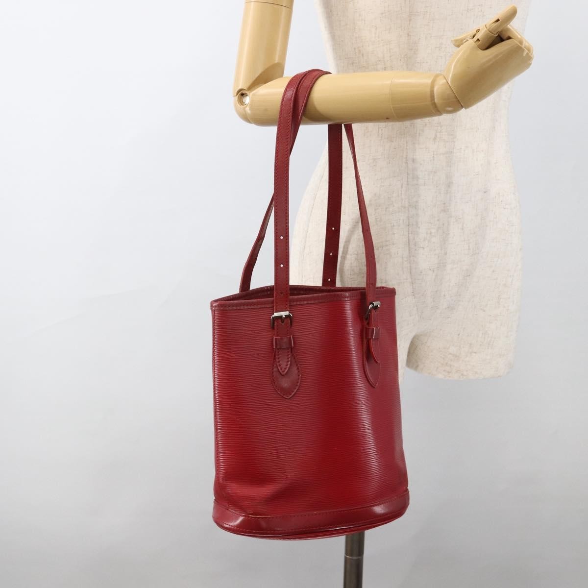 Louis Vuitton LOUIS VUITTON Epi Bucket PM Shoulder Bag Red M5899E LV Authentic bs34346