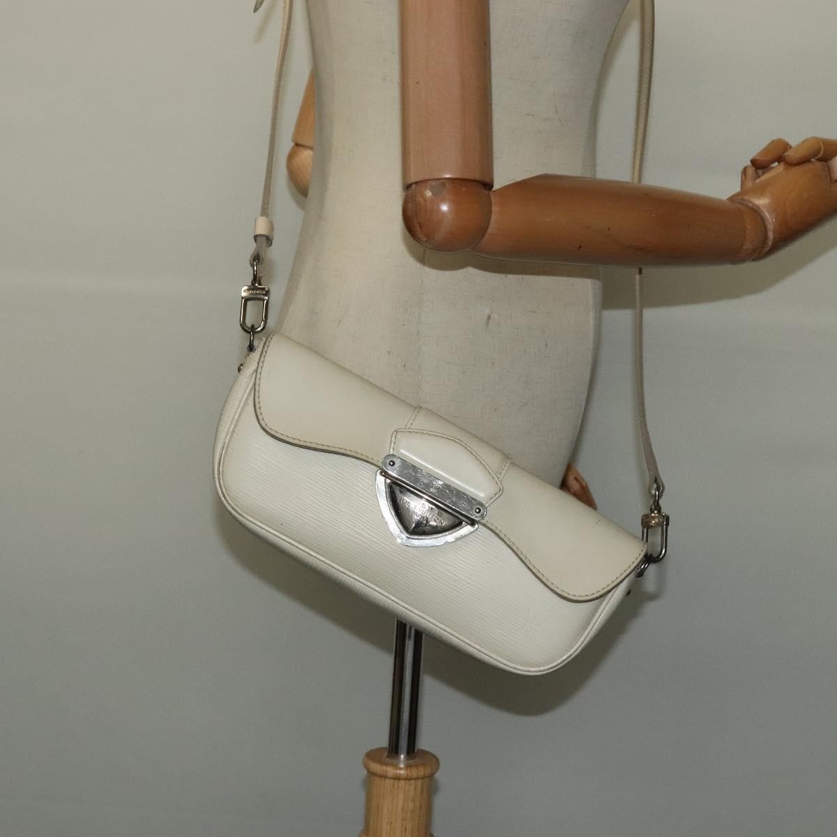 Louis Vuitton LOUIS VUITTON Epi Pochette Montaigne Bag White Yvoire M5929J LV Authentic ep9537