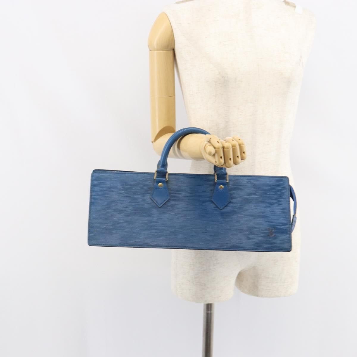 Louis Vuitton LOUIS VUITTON Epi Sac Triangle Hand Bag Blue M52095 LV Authentic 164160
