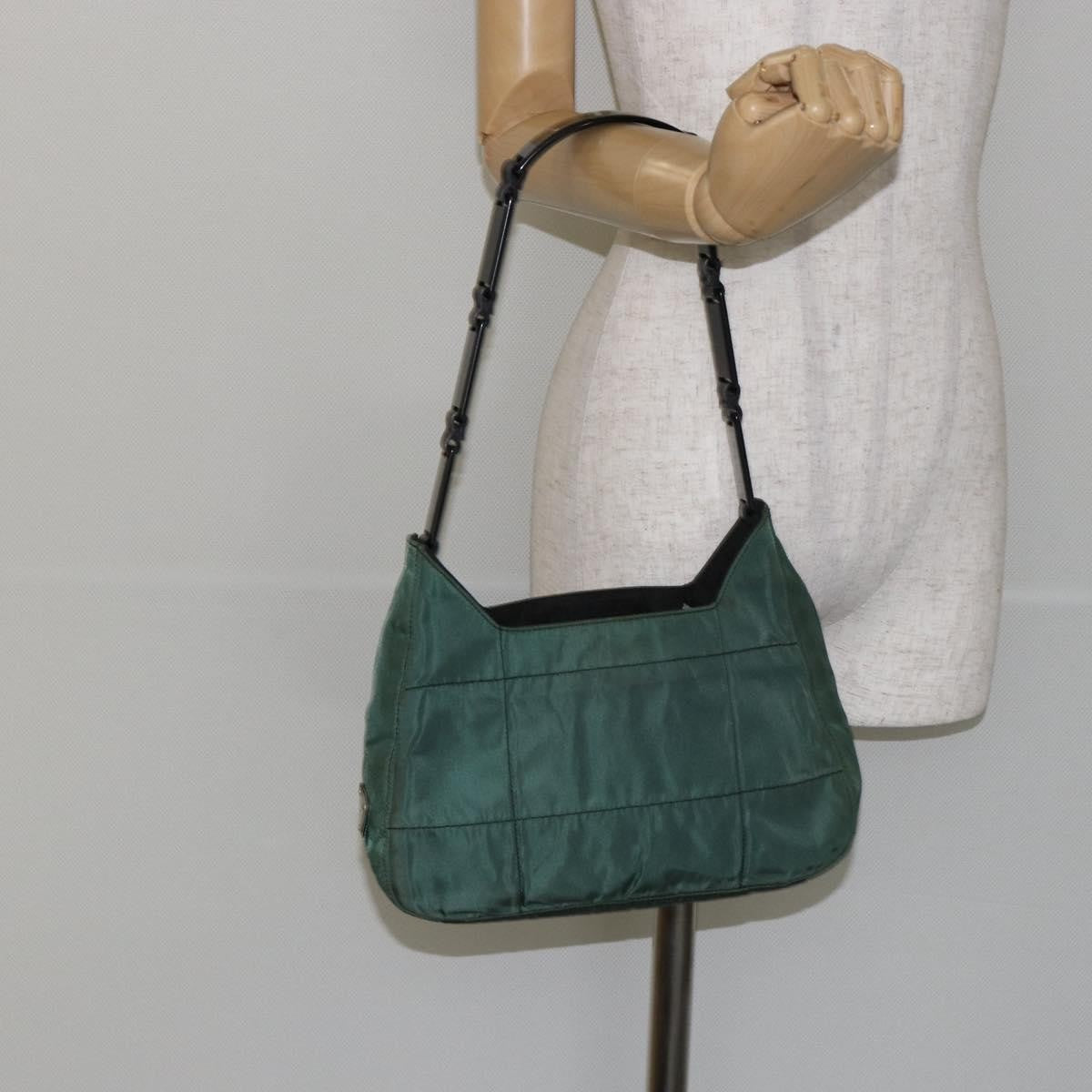 Prada PRADA Quilted Chain Shoulder Bag Nylon plastic Green Authentic mr1504