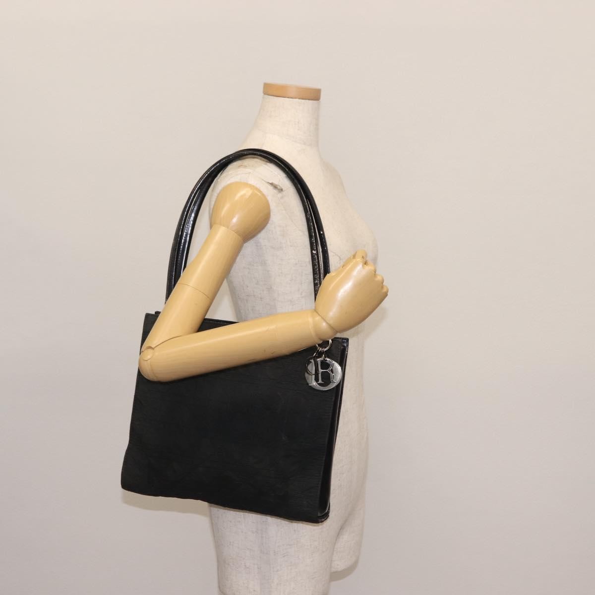 Dior Christian Dior Canage Shoulder Bag Nylon Black Silver Authentic 144646