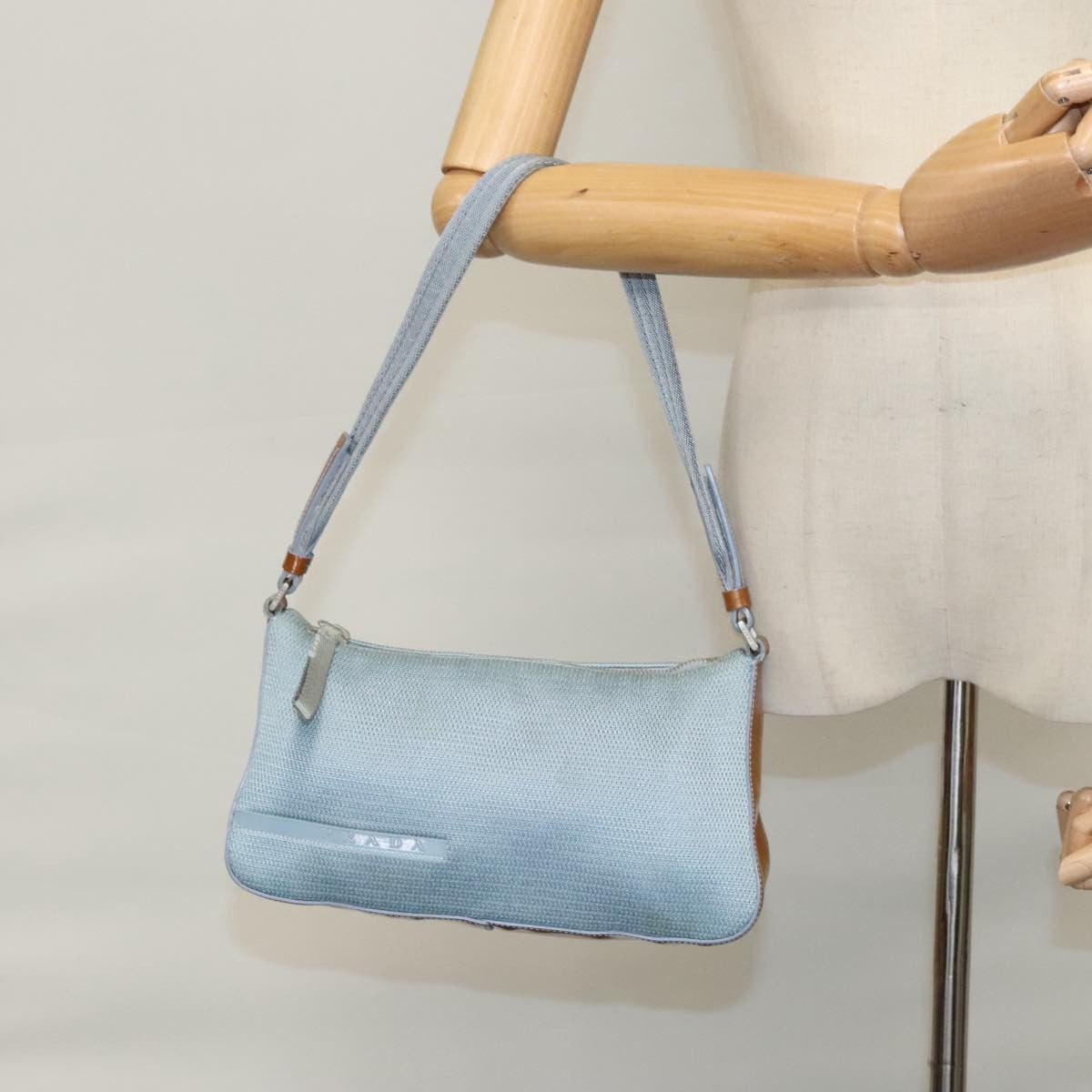 Prada PRADA Sports Shoulder Bag Canvas Blue Authentic bs21360