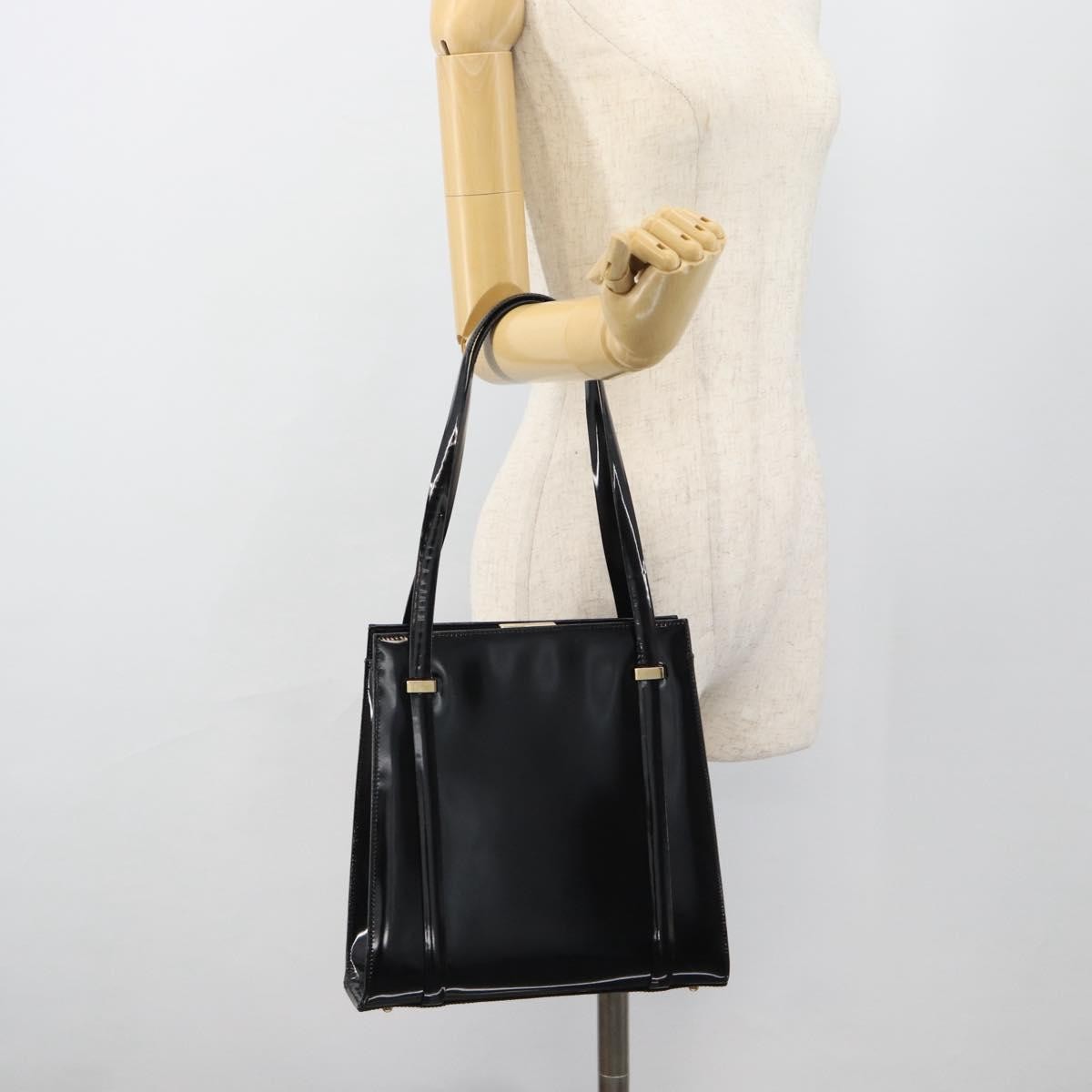 Gucci GUCCI Tote Bag Patent leather Black Gold 001 781 1735 Authentic bs35287