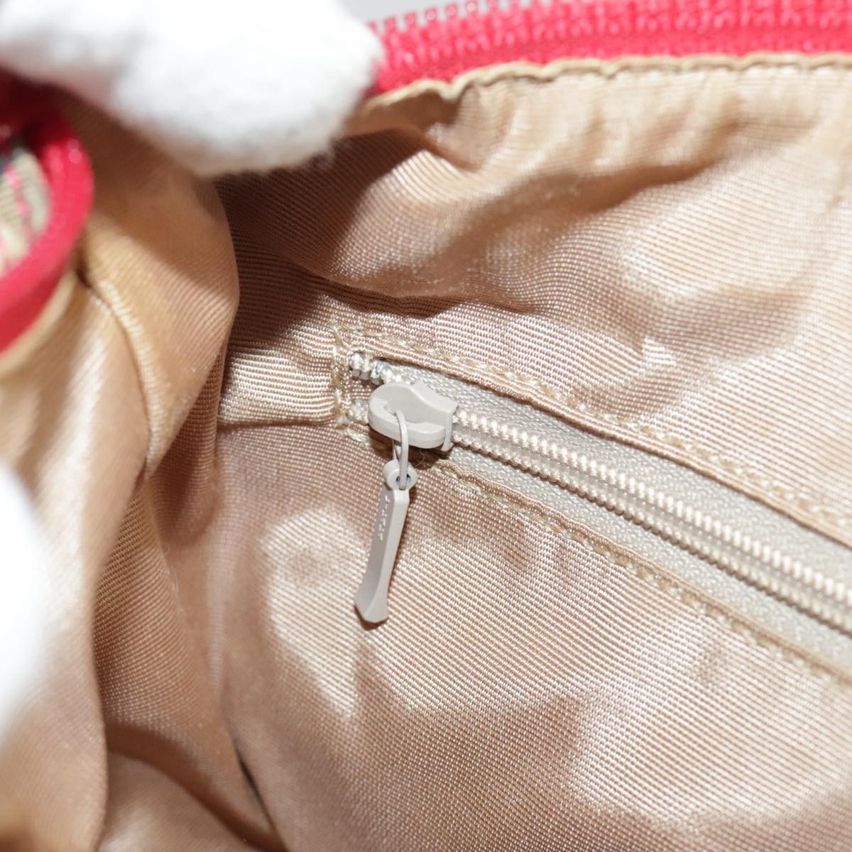 Burberry BURBERRY Nova Check Shoulder Bag Canvas Leather Beige Gold Red Authentic 98900