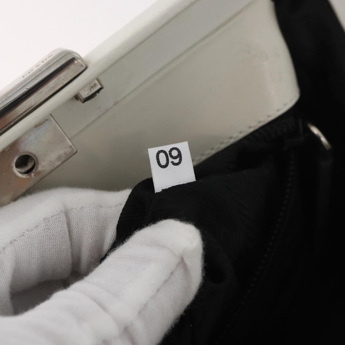 Prada PRADA Hand Bag Leather White Silver Authentic 178207