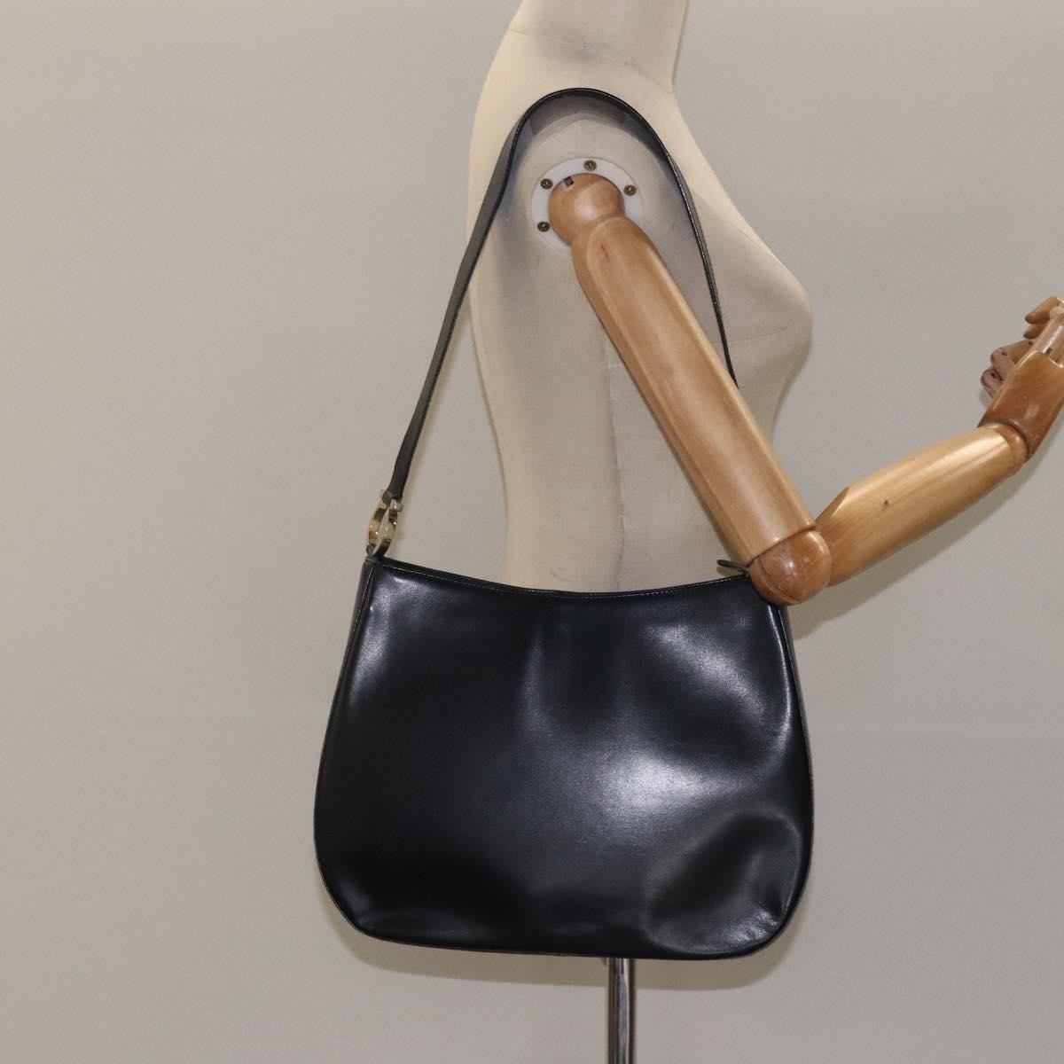 Salvatore Ferragamo Salvatore Ferragamo Shoulder Bag Leather Black Gold Authentic bs25932