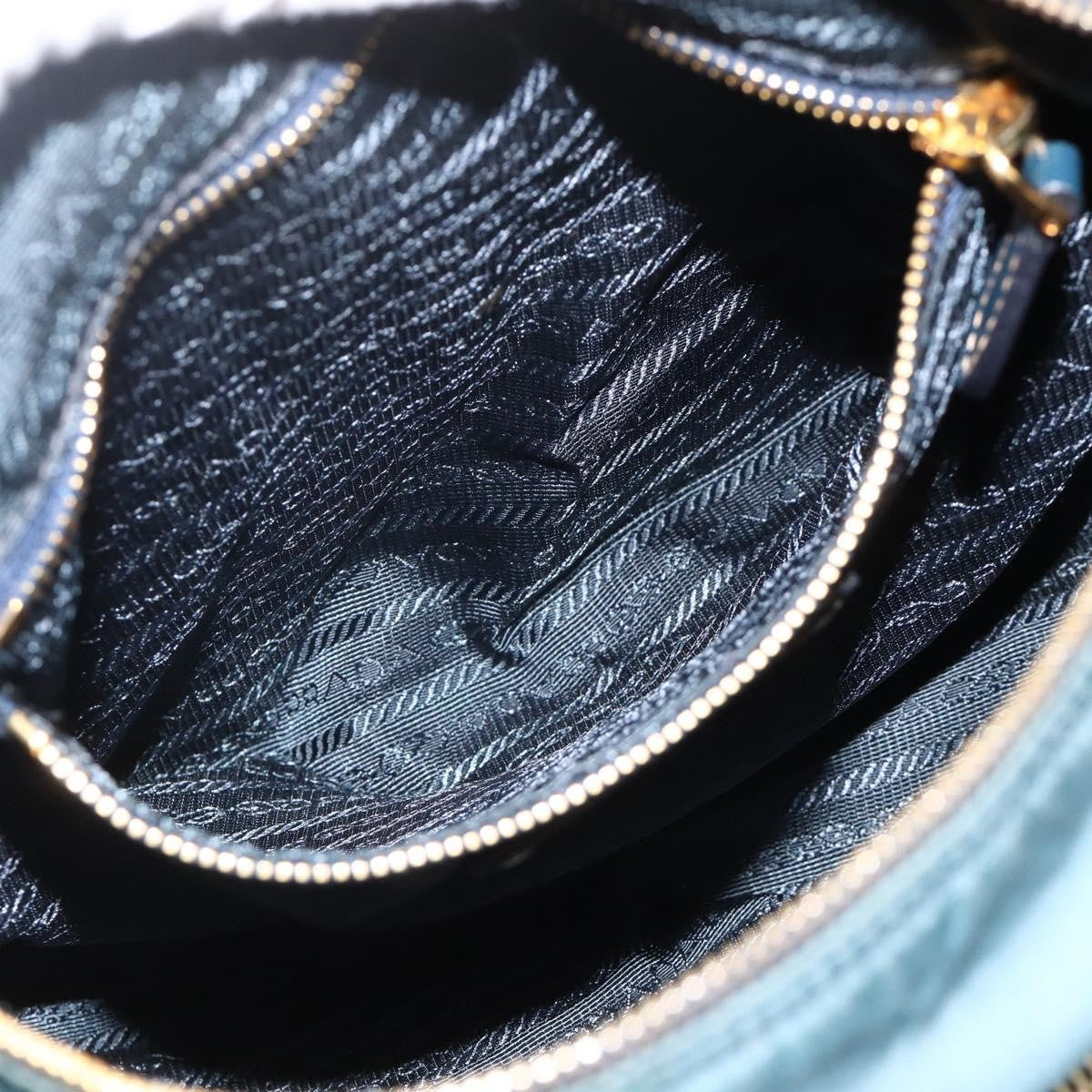 Prada PRADA Shoulder Bag Nylon Green Gold Authentic YKZ1088