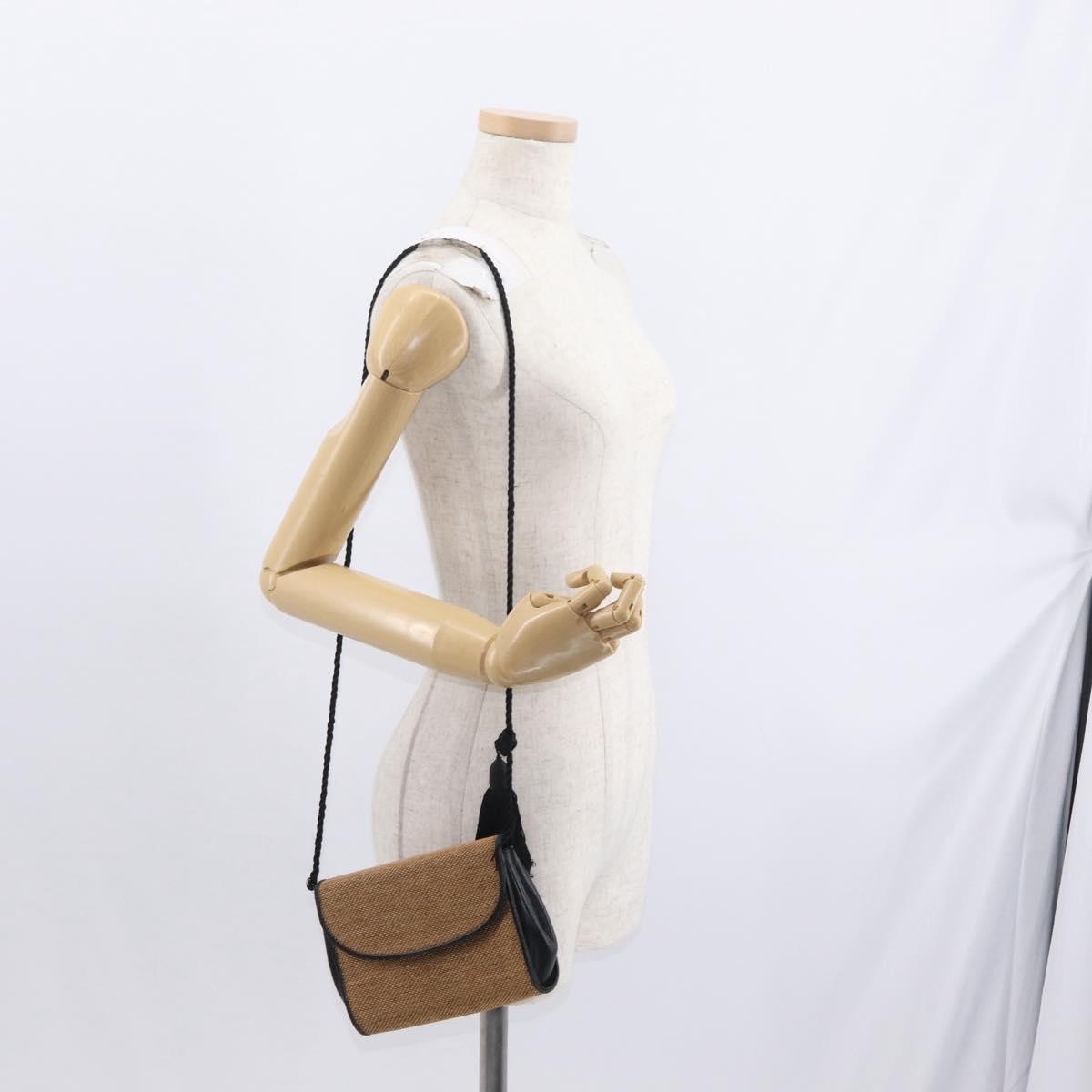 Gucci GUCCI Shoulder Bag Canvas Gold Brown Authentic ka1072