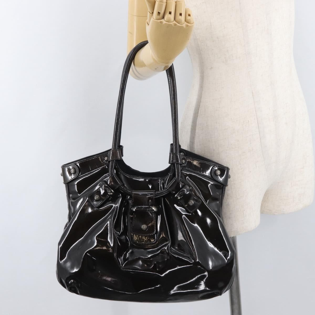 Salvatore Ferragamo Salvatore Ferragamo Gancini Hand Bag Patent leather Dark Brown Authentic bs35239