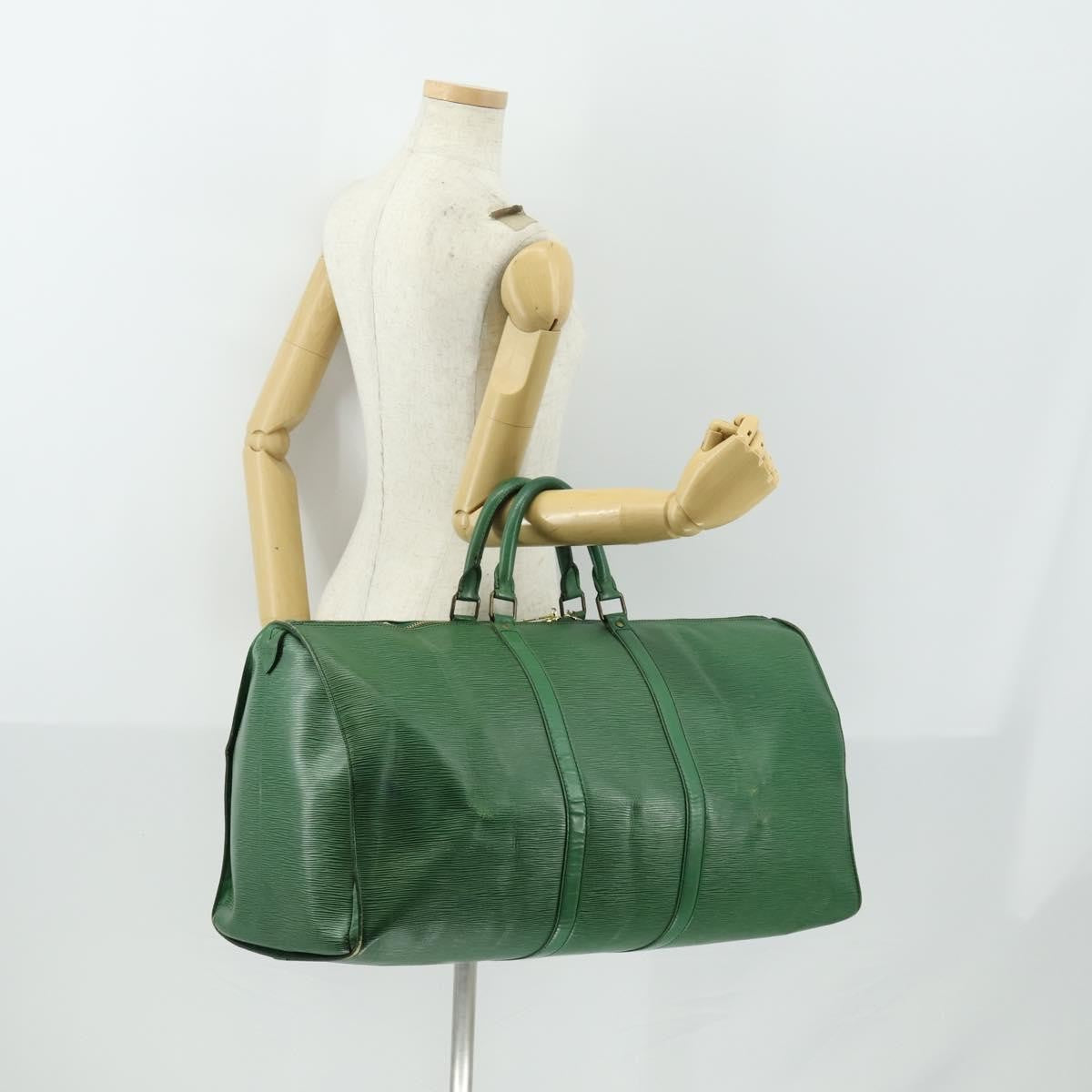 Louis Vuitton LOUIS VUITTON Epi Keepall 55 Boston Bag Green M42954 LV Authentic 158013