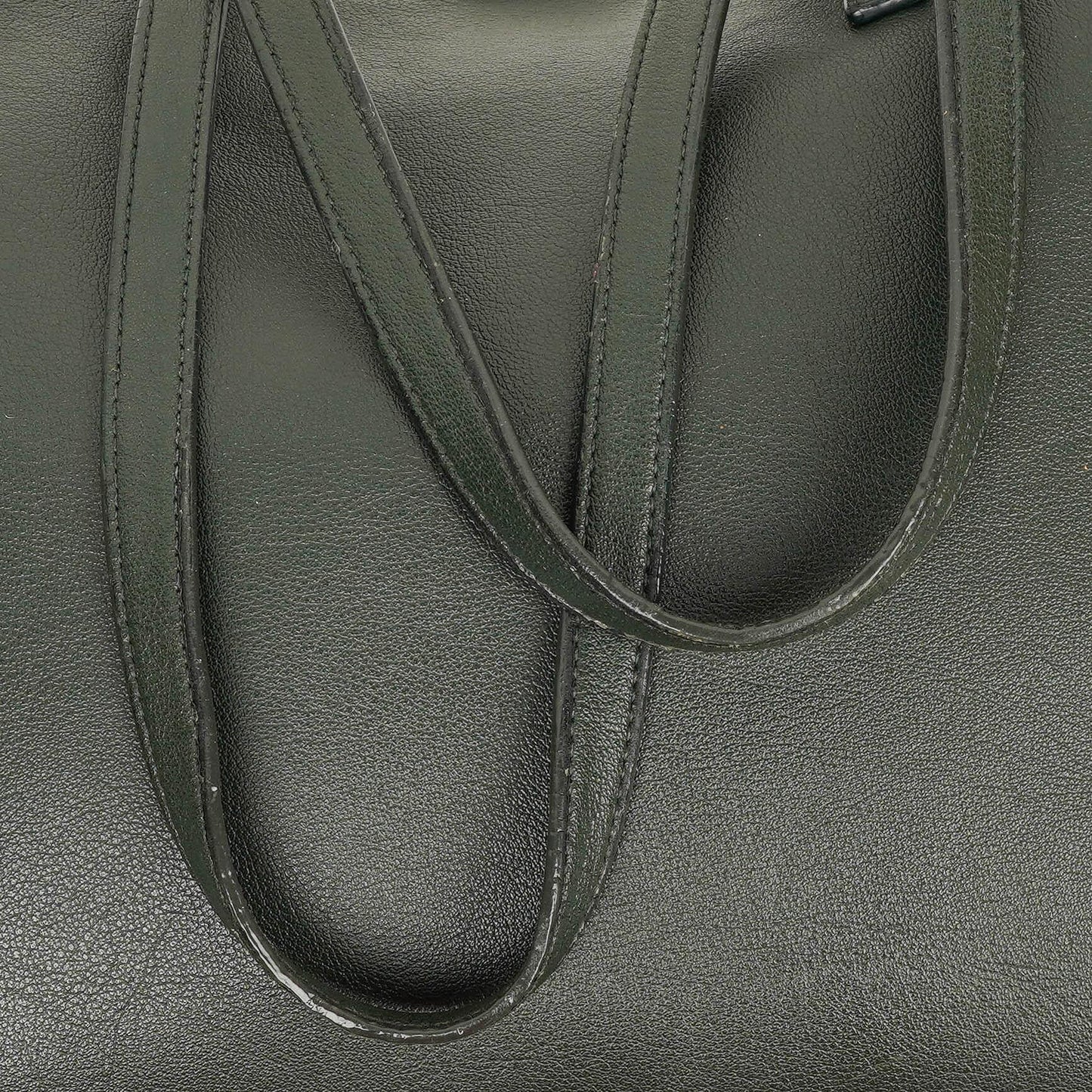 Saint Laurent Große Shopping Tote aus dunkelgrünem Leder