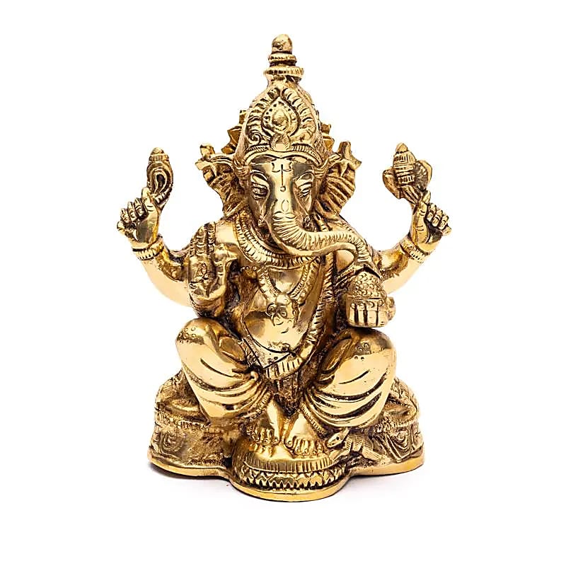 Sitzender Ganesha Messing - 1460g; 16 cm - Laminimas e.K