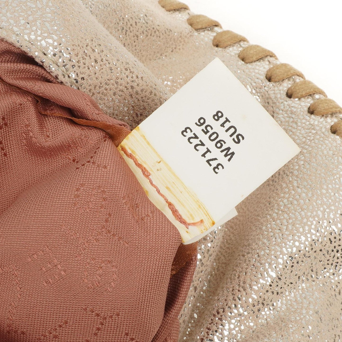 Stella McCartney Falabella Mini Tote Gold Glänzend Vegan Shaggy Deer Klappentasche