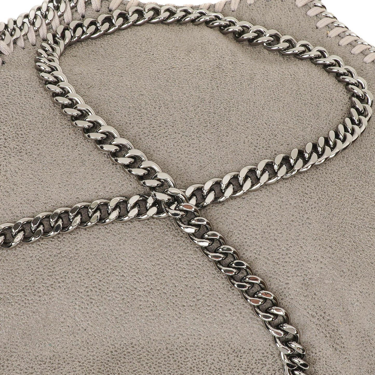 Stella McCartney Falabella Tiny Tote Stahlgrau Vegan Shaggy Deer