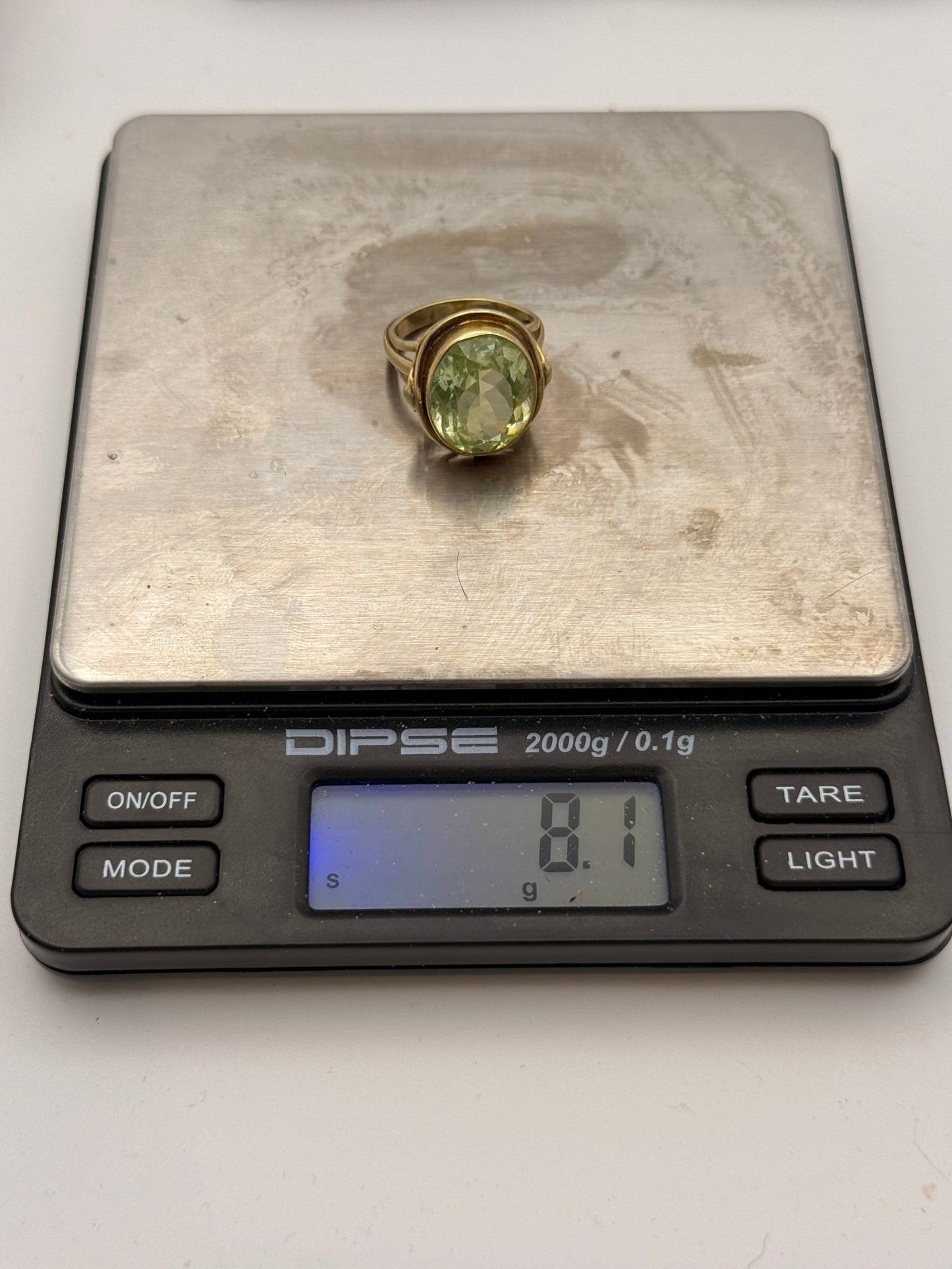 Vintage Statement Ring 14 Karat Gelbgold 585 Peridot - Laminimas e.K