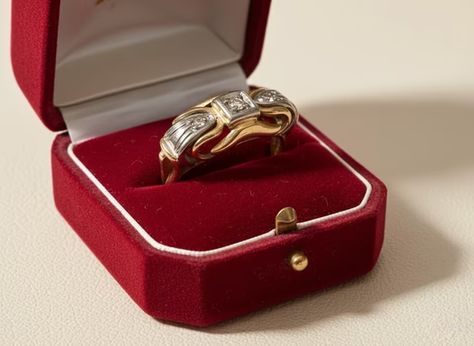 585er Goldring mit Diamanten – Vintage Schmuckstück