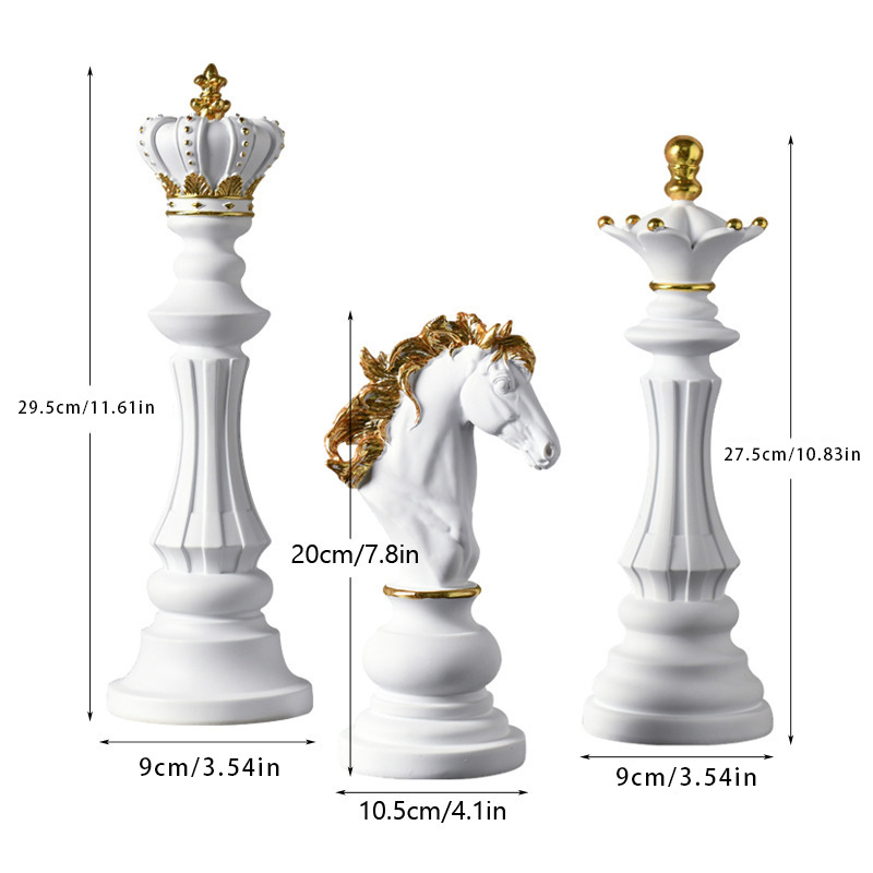 Harz Schach Figuren Ornament – König, Königin &amp; Ritter