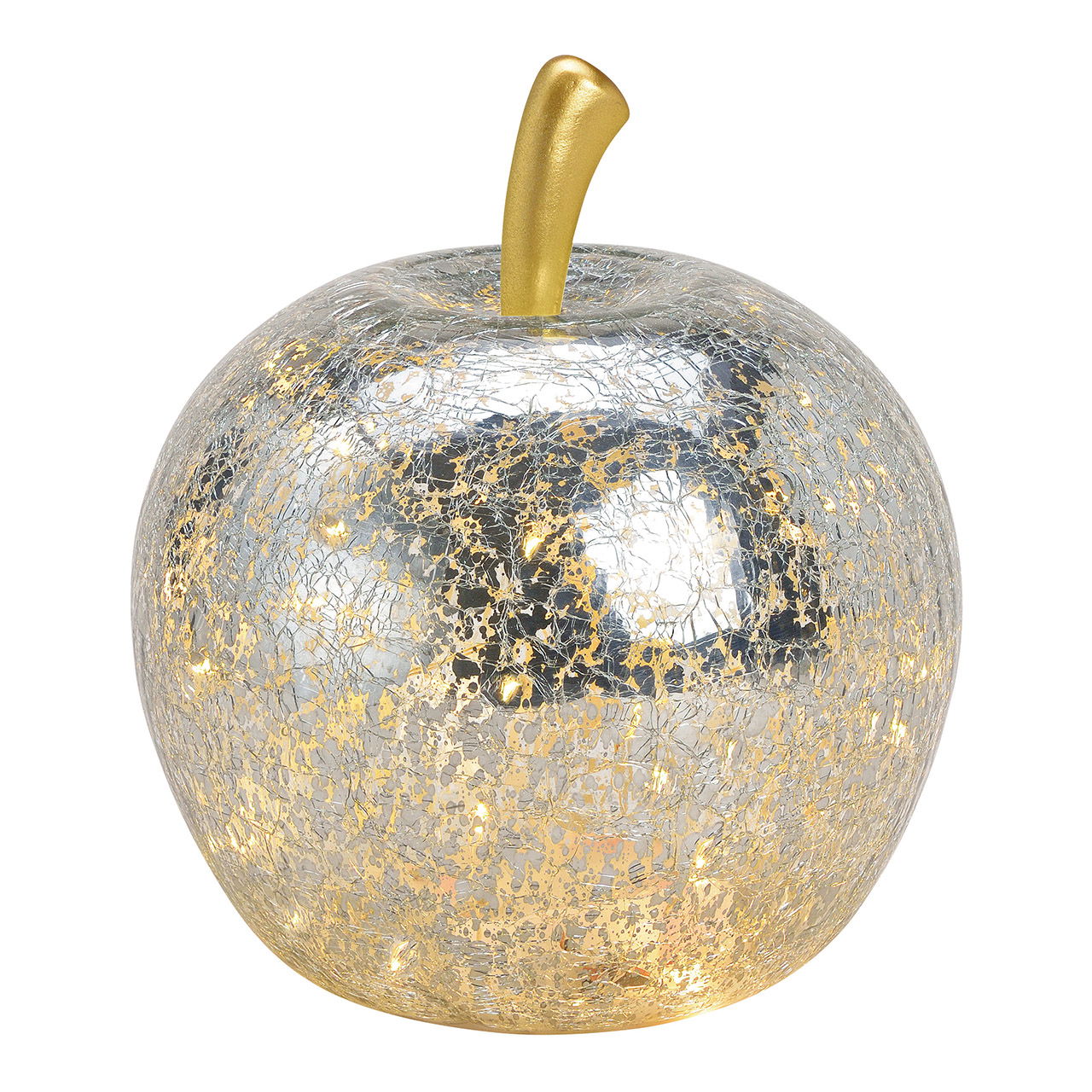Designer Dekorationsobjekt Apfel - Glas Silber - Aufwändige Verarbeitung