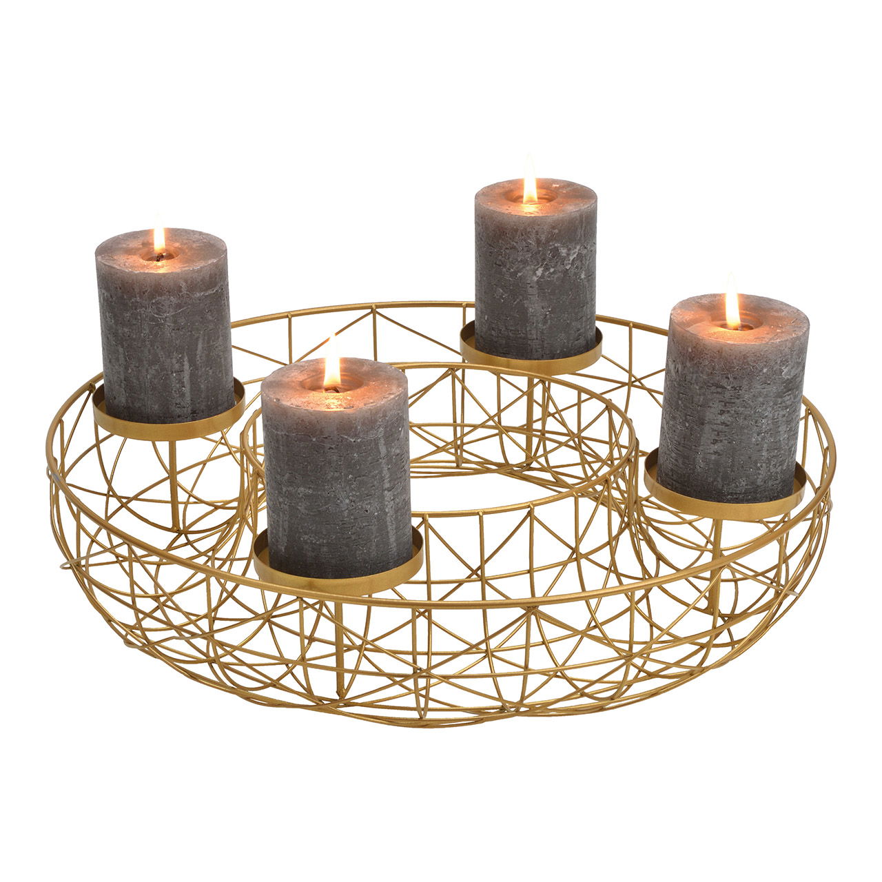 Dekorationsobjekt Adventskranz aus Metall - Gold - Höchste Qualität