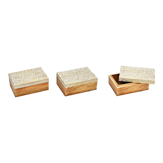Dekorationsobjekt Schmuckkiste Weiß - Holz - Original