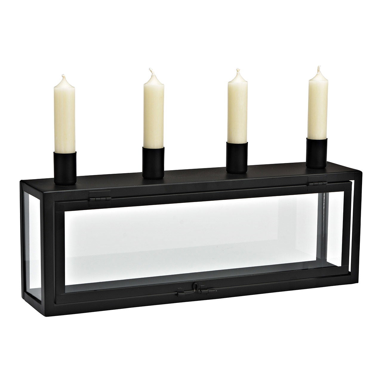 Hochwertige Kerzenhalter Adventsgesteck, - Glas in Schwarz - Edle Ausführung