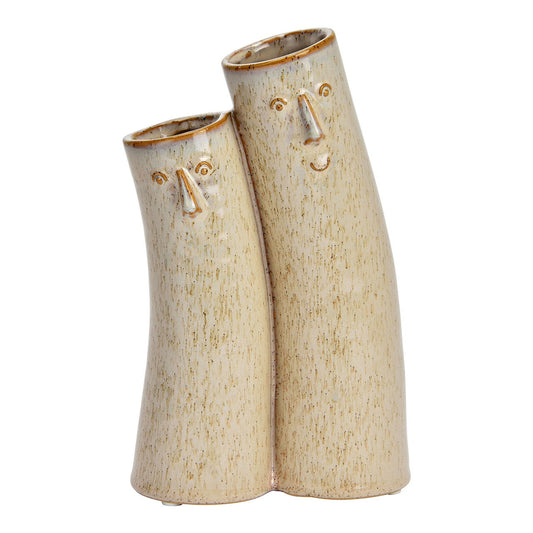 Vase Paare aus Keramik - Beige - Handarbeit