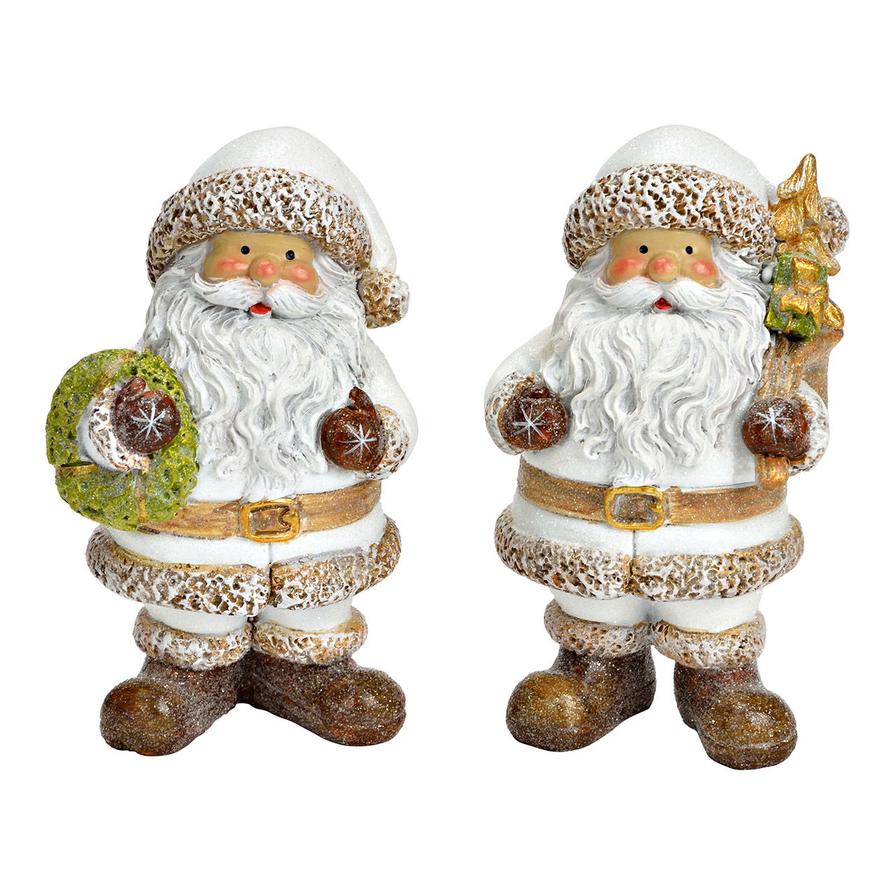 Exklusive Dekorationsobjekt Nikolaus aus Poly - Weiß - Stilvolle Dekoration