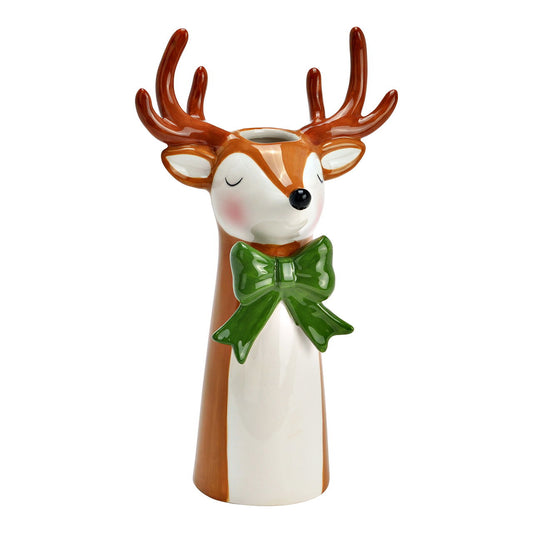 Vase Hirsch Weiß - Keramik - Handarbeit