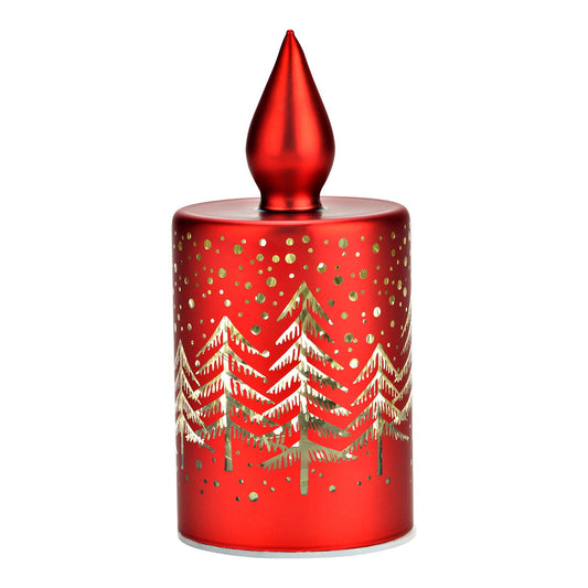 Zeitloses Design Dekoobjekt Lichtkerze - Glas Rot