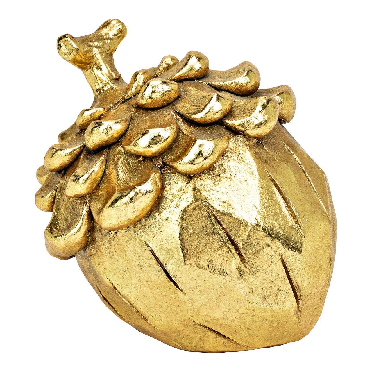 Designer Figur Eichelnuss - Poly Gold - Stilvolle Dekoration
