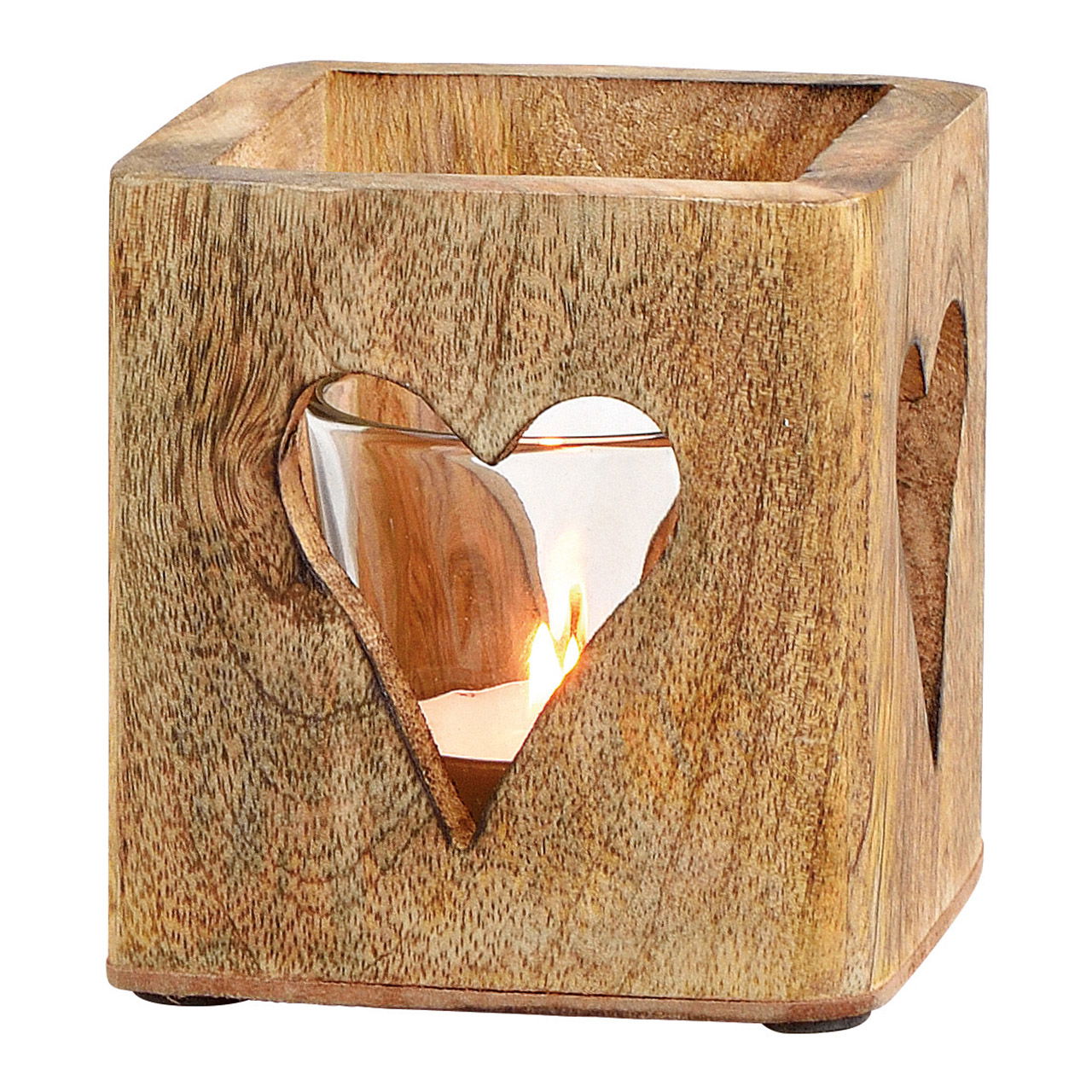 Detailgetreu Dekoobjekt Windlicht - Holz Braun